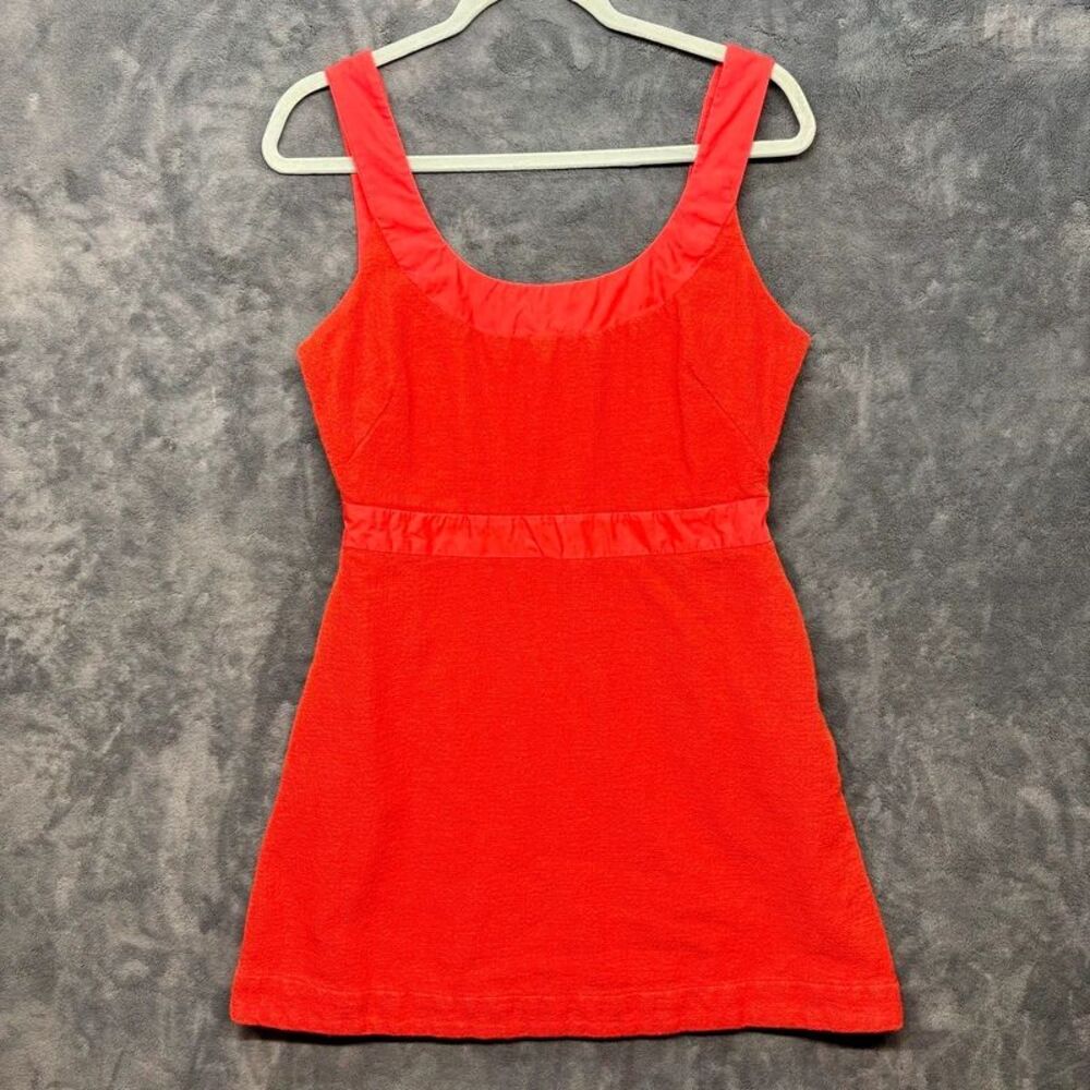 Anthropologie Maeve Women’s 10 Vibrant Red Sleeveless Mini Dress Cotton Pockets